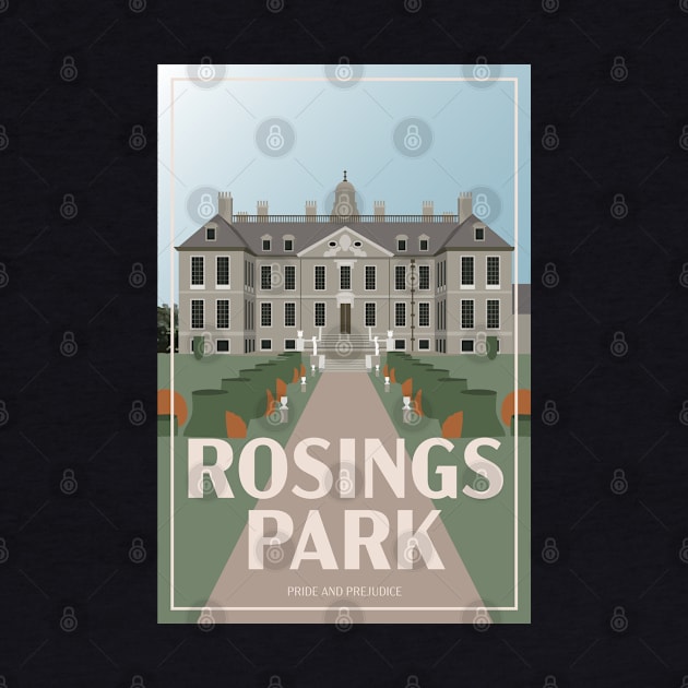 Art Deco Rosings Park from Pride and Prejudice Illustration by MariOyama